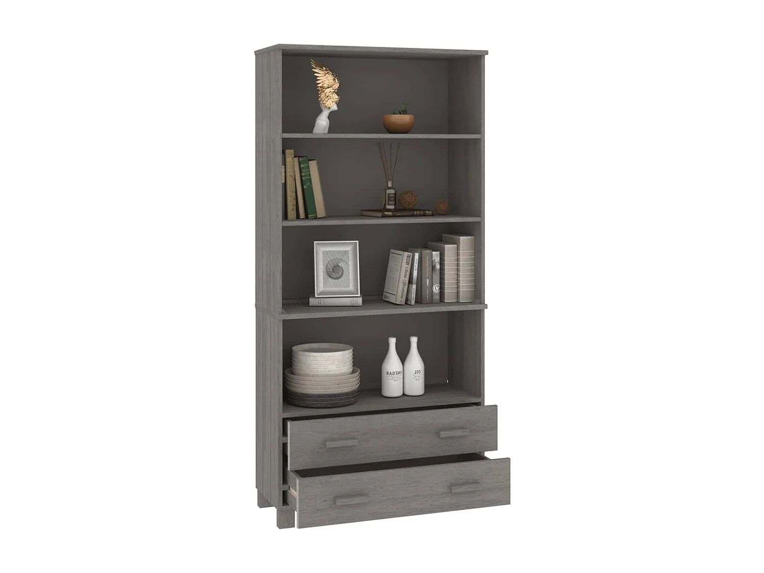 Buffet HAMAR Bois massif de pin Gris clair