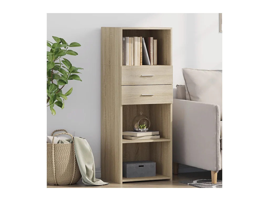 Buffet haut chêne sonoma 45x42,5x124 cm bois d'ingénierie
