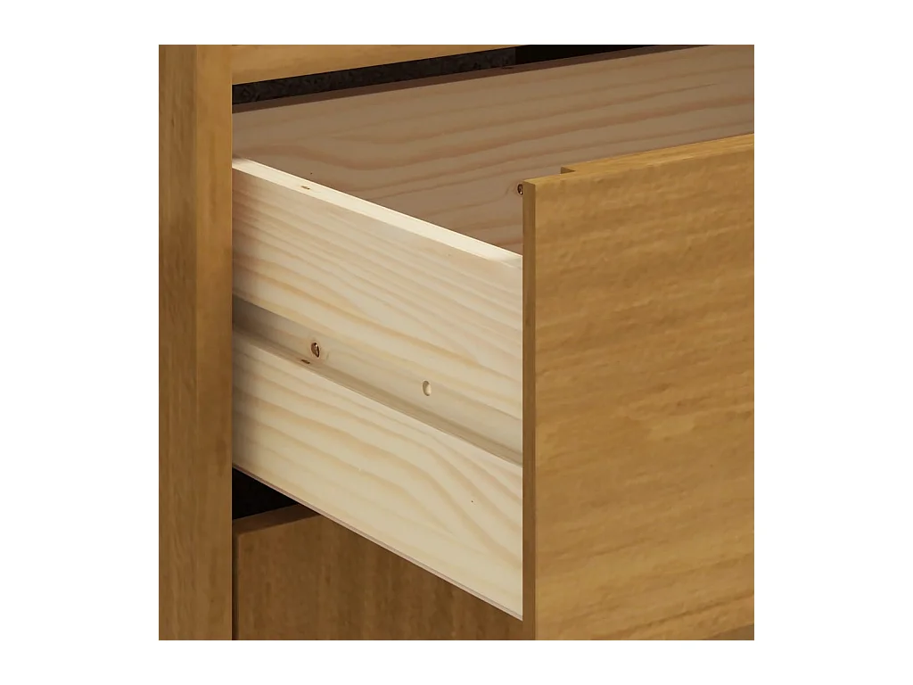 Buffet avec porte vitrée FLAM 92x40x122,5 cm bois massif de pin