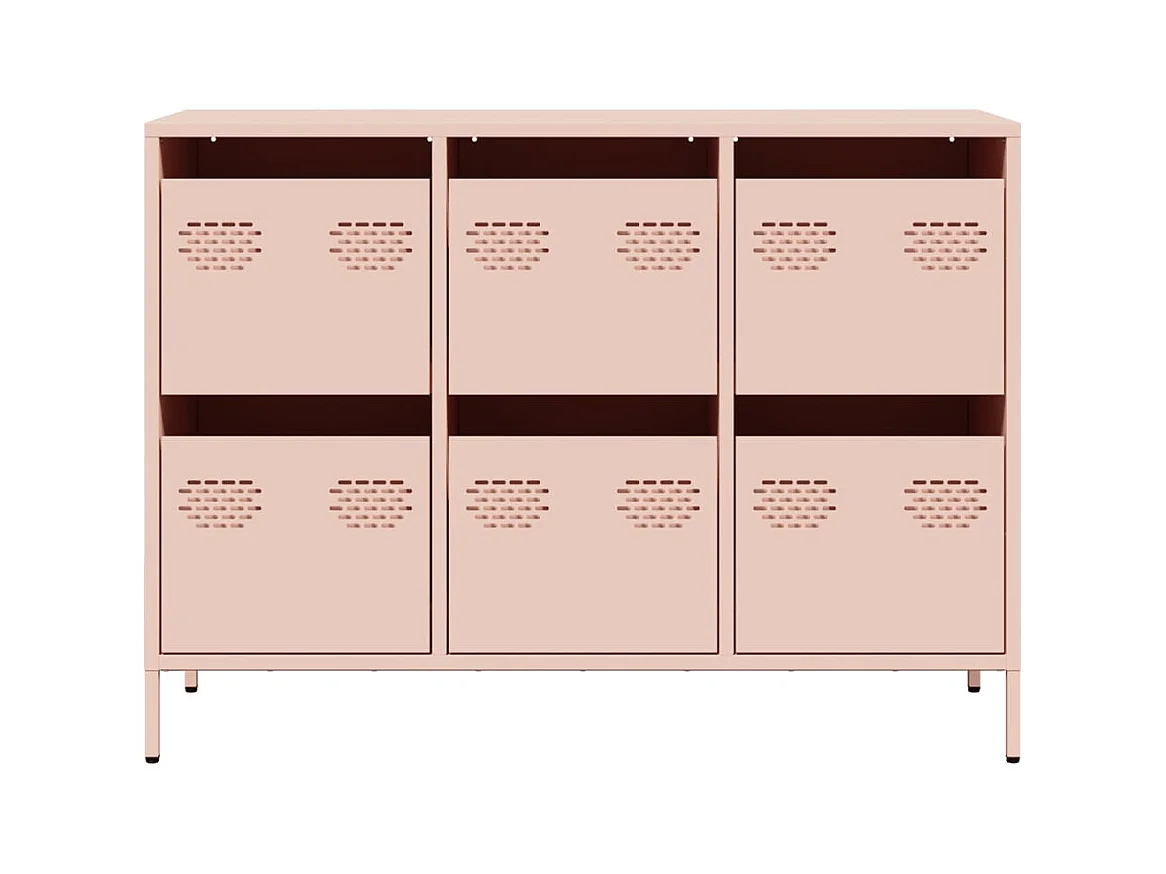Buffet rose 101,5x39x73,5 cm acier laminé à froid
