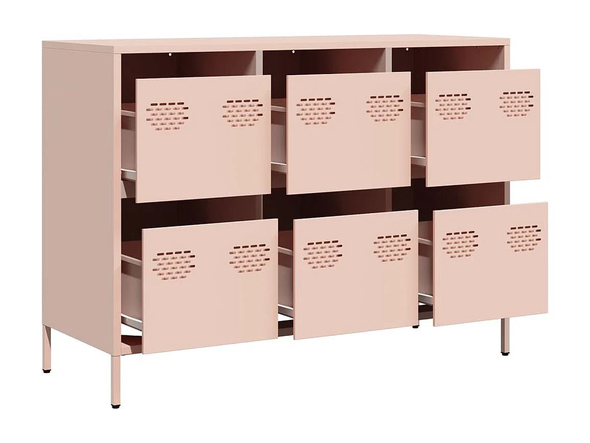 Buffet rose 101,5x39x73,5 cm acier laminé à froid