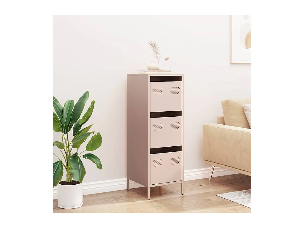 Buffet haut rose 39x35x103,5 cm acier