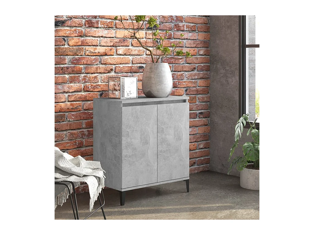 Buffet gris béton 60x35x70 cm bois d'ingénierie