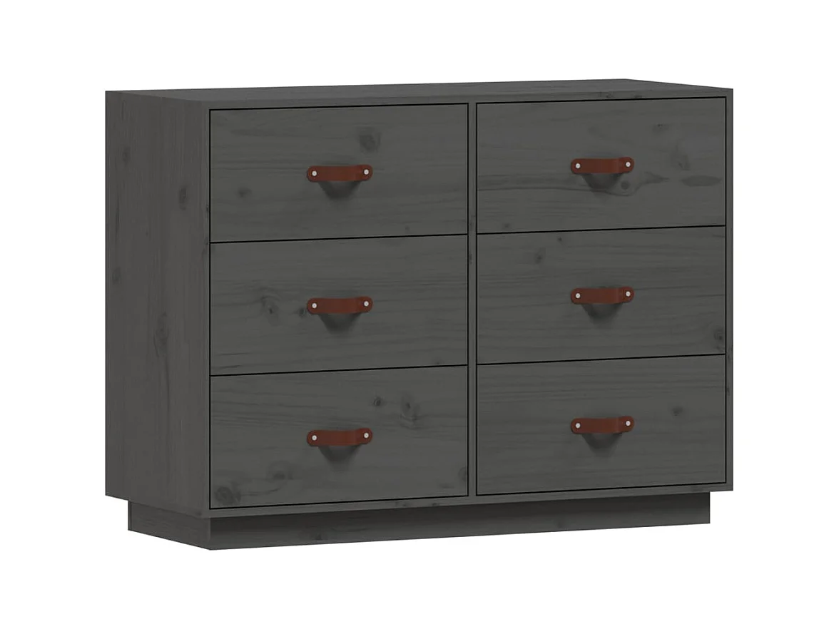 Buffet Gris 100x40x75 cm Bois massif de pin