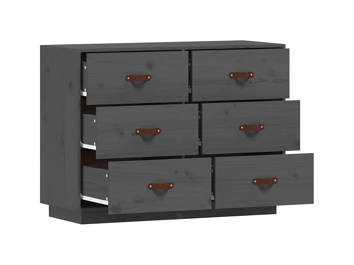 Buffet Gris 100x40x75 cm Bois massif de pin