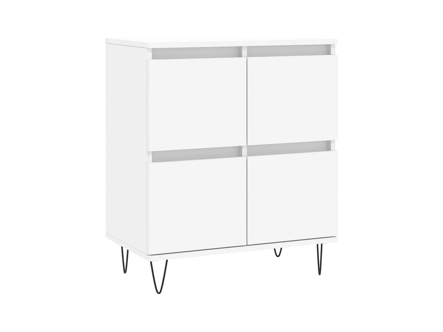 Buffets 2 pcs blanc bois d'ingénierie