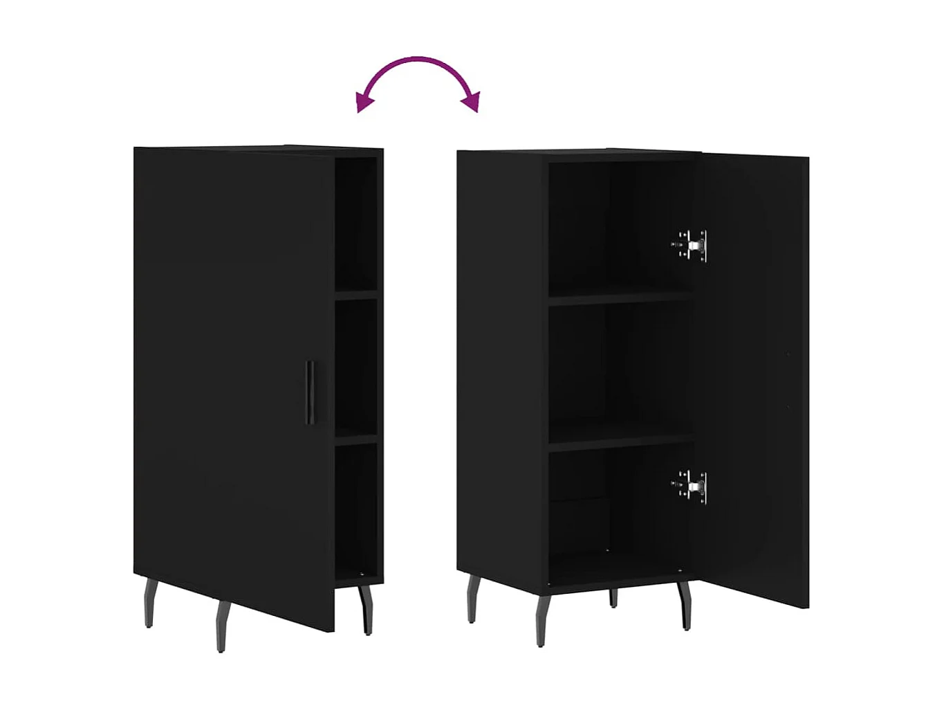 Buffet Noir 34,5x34x90 cm Bois d'ingénierie