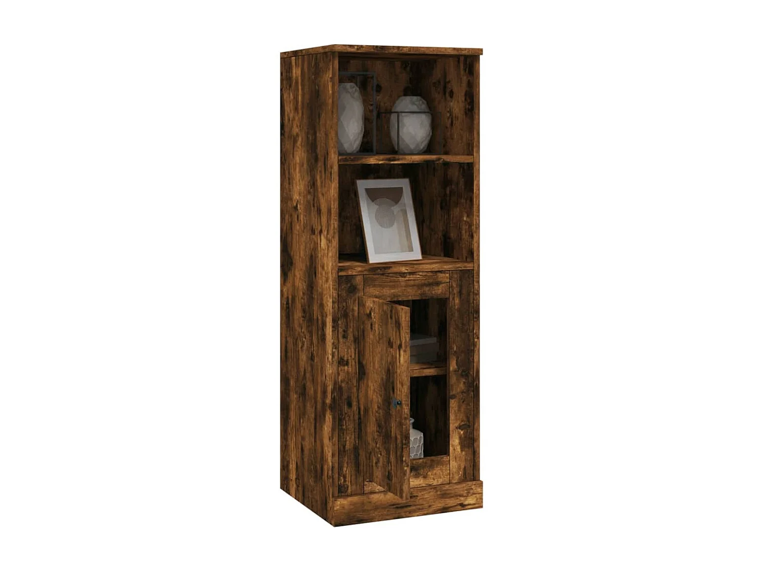 Buffet haut chêne fumé 36x35,5x103,5 cm bois d'ingénierie