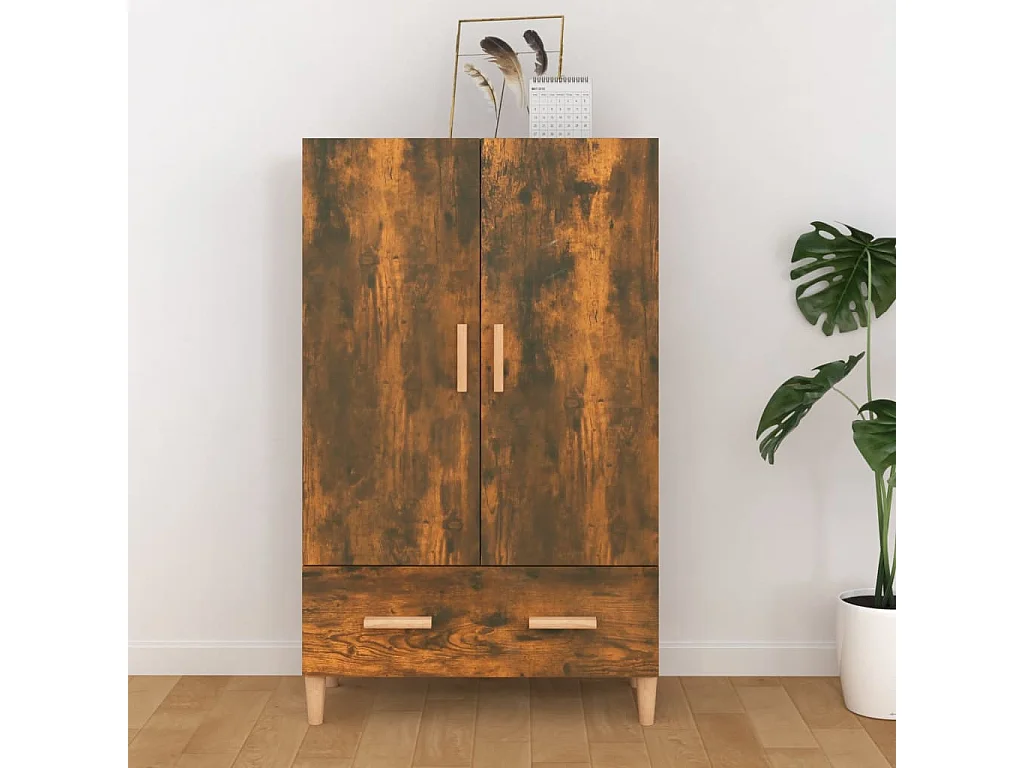Hoog dressoir Gerookt eiken 70x31x115 cm Technisch hout