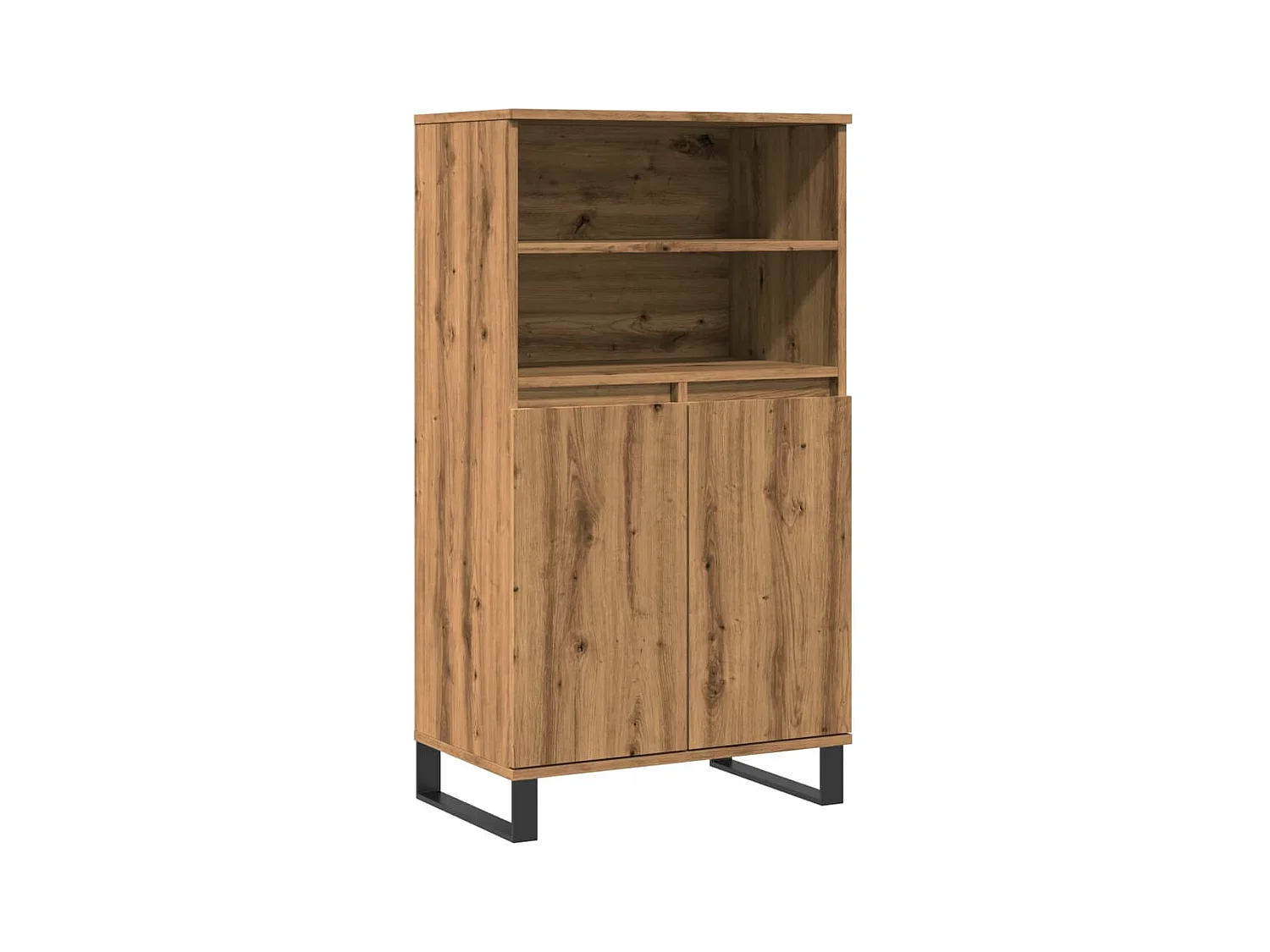 Buffet haut chêne artisanal 60x36x110 cm bois d'ingénierie
