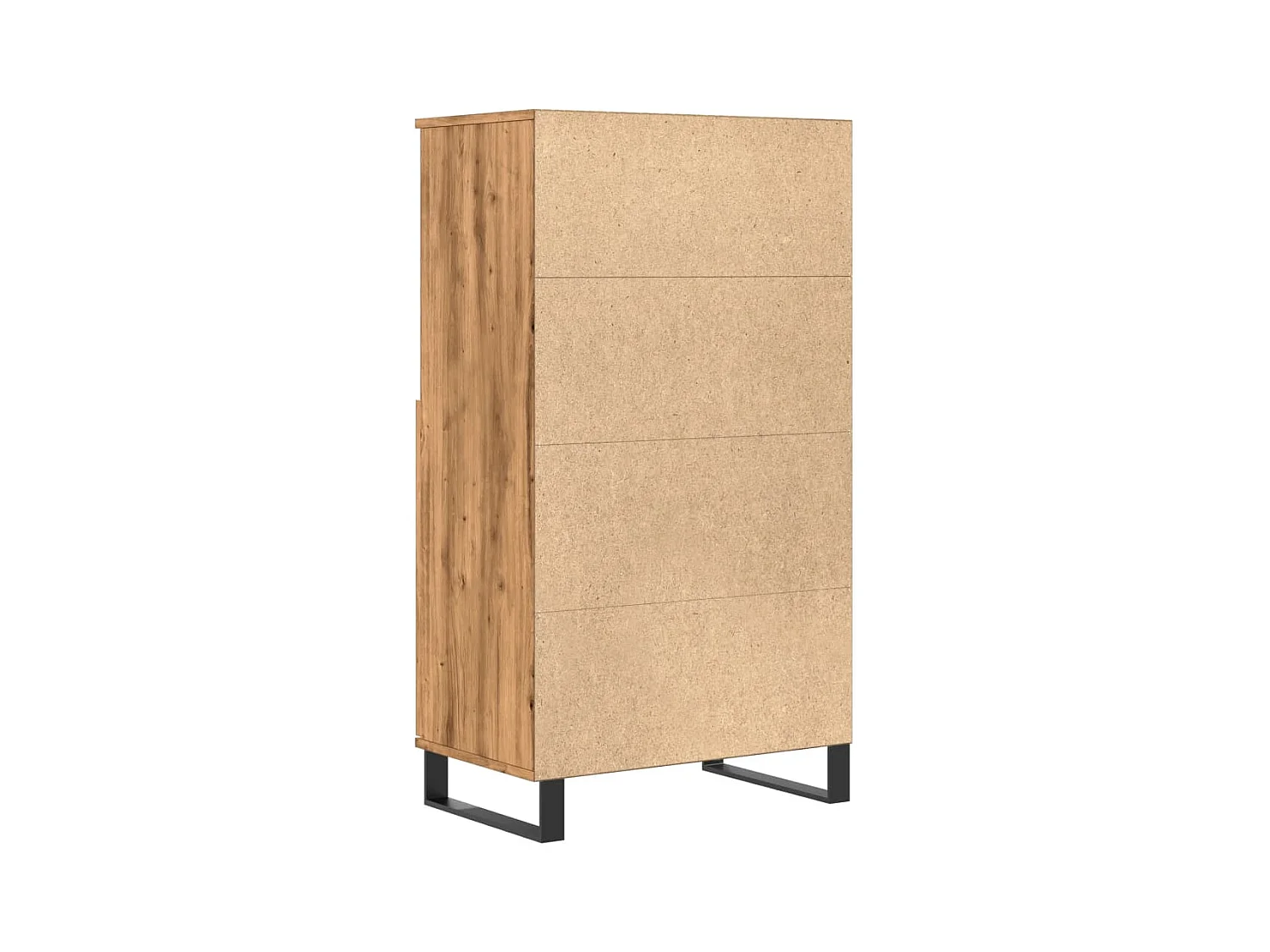 Buffet haut chêne artisanal 60x36x110 cm bois d'ingénierie