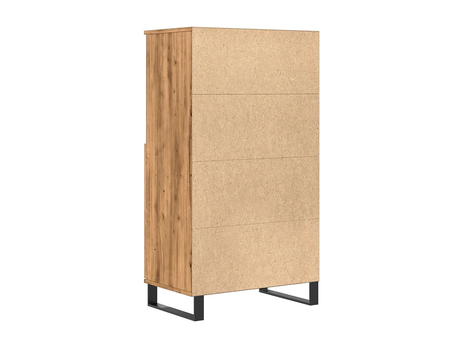 Buffet haut chêne artisanal 60x36x110 cm bois d'ingénierie