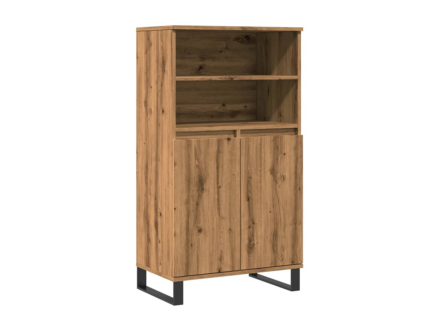 Buffet haut chêne artisanal 60x36x110 cm bois d'ingénierie