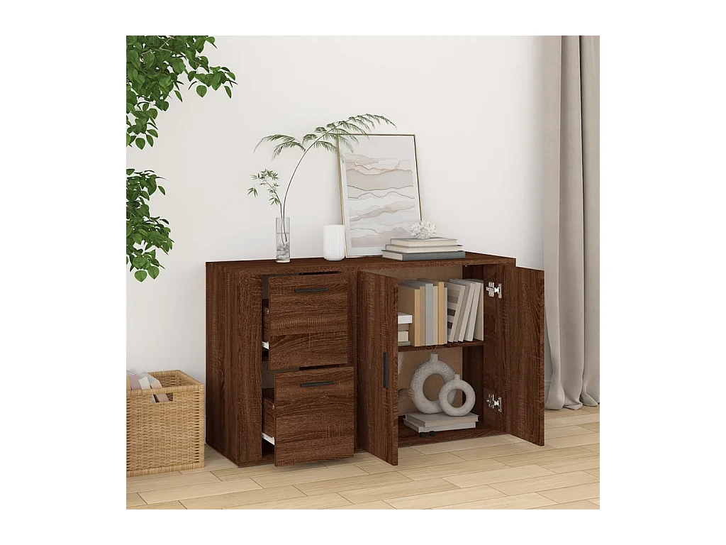 Buffet Chêne marron 100x33x59,5 cm Bois d'ingénierie