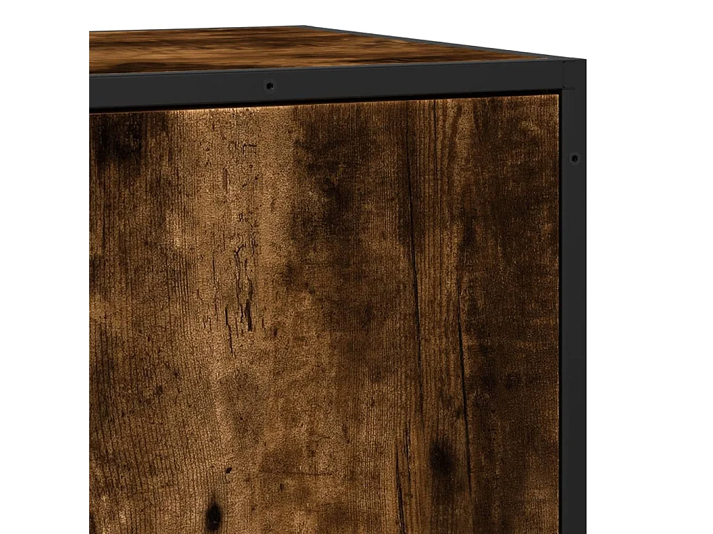 Credenza in rovere affumicato 35,5x35x76 cm in legno ingegnerizzato e metallo