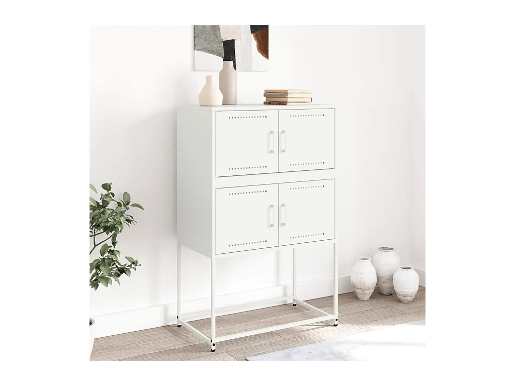 Credenza bianca 68,5x38,5x107 cm acciaio