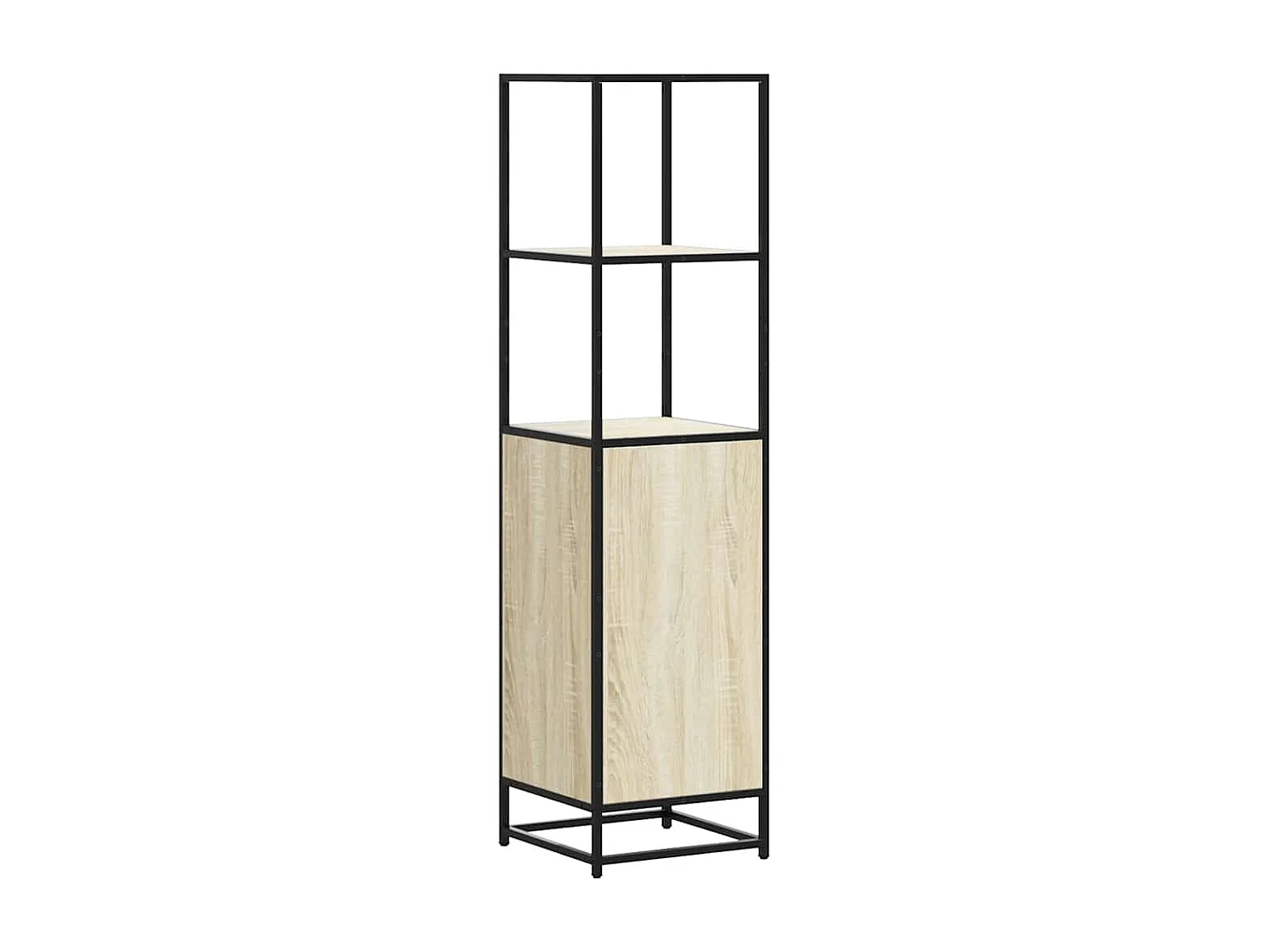Buffet haut chêne sonoma 35,5x35x139 cm bois d'ingénierie métal