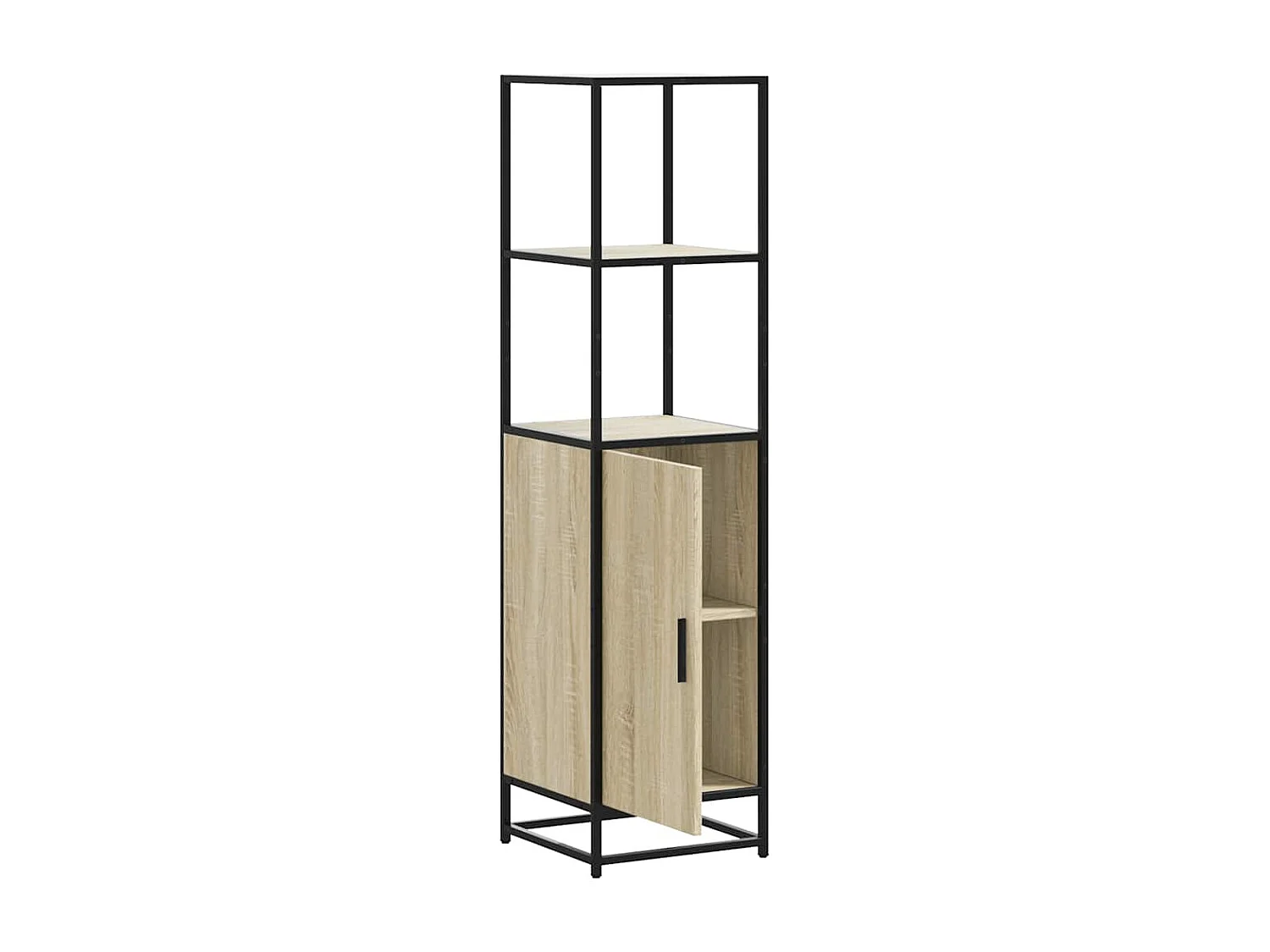 Buffet haut chêne sonoma 35,5x35x139 cm bois d'ingénierie métal