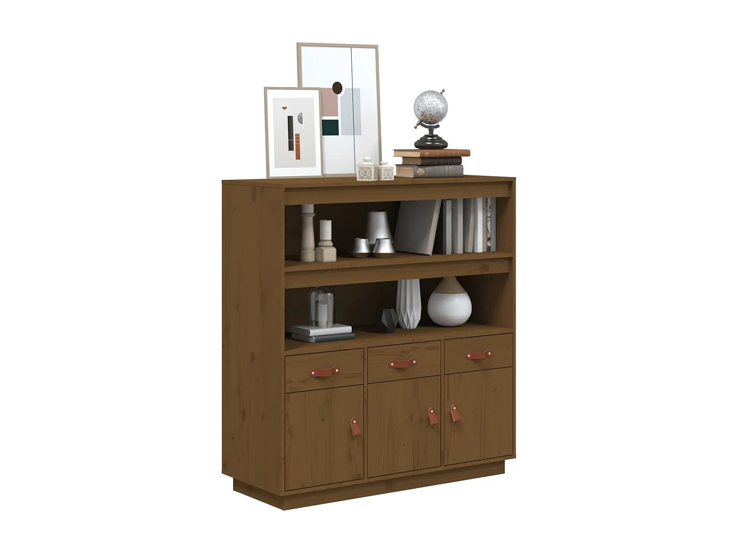 Buffet haut Marron miel 100x40x108,5 cm Bois massif de pin