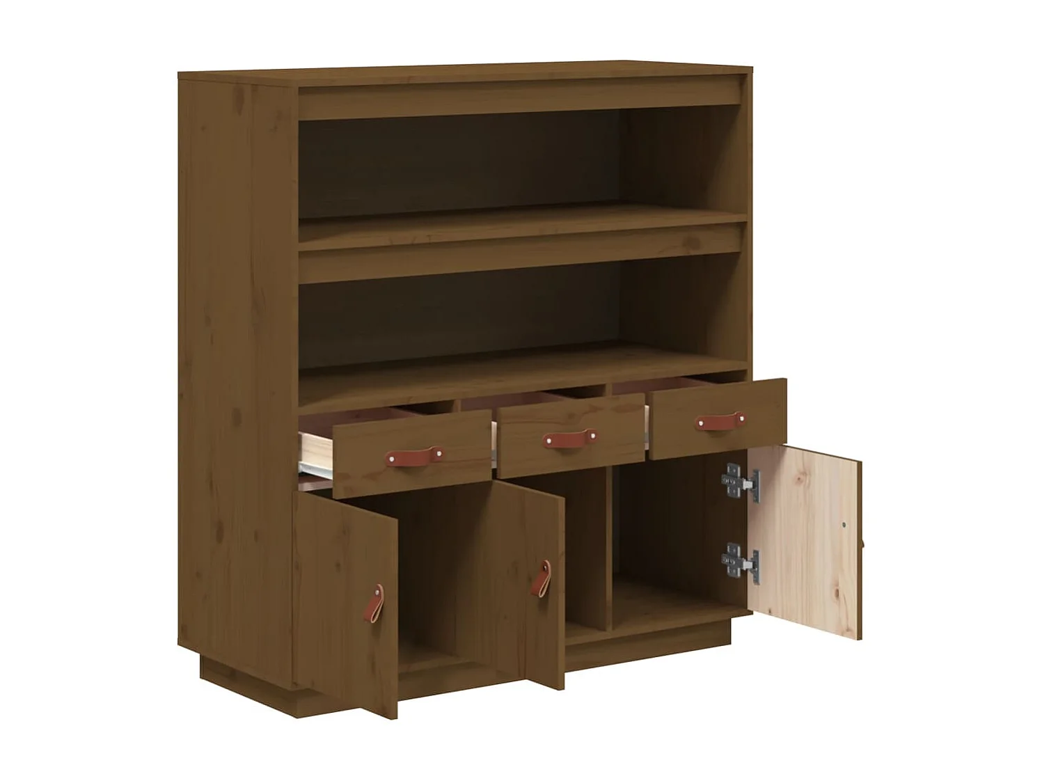 Buffet haut Marron miel 100x40x108,5 cm Bois massif de pin