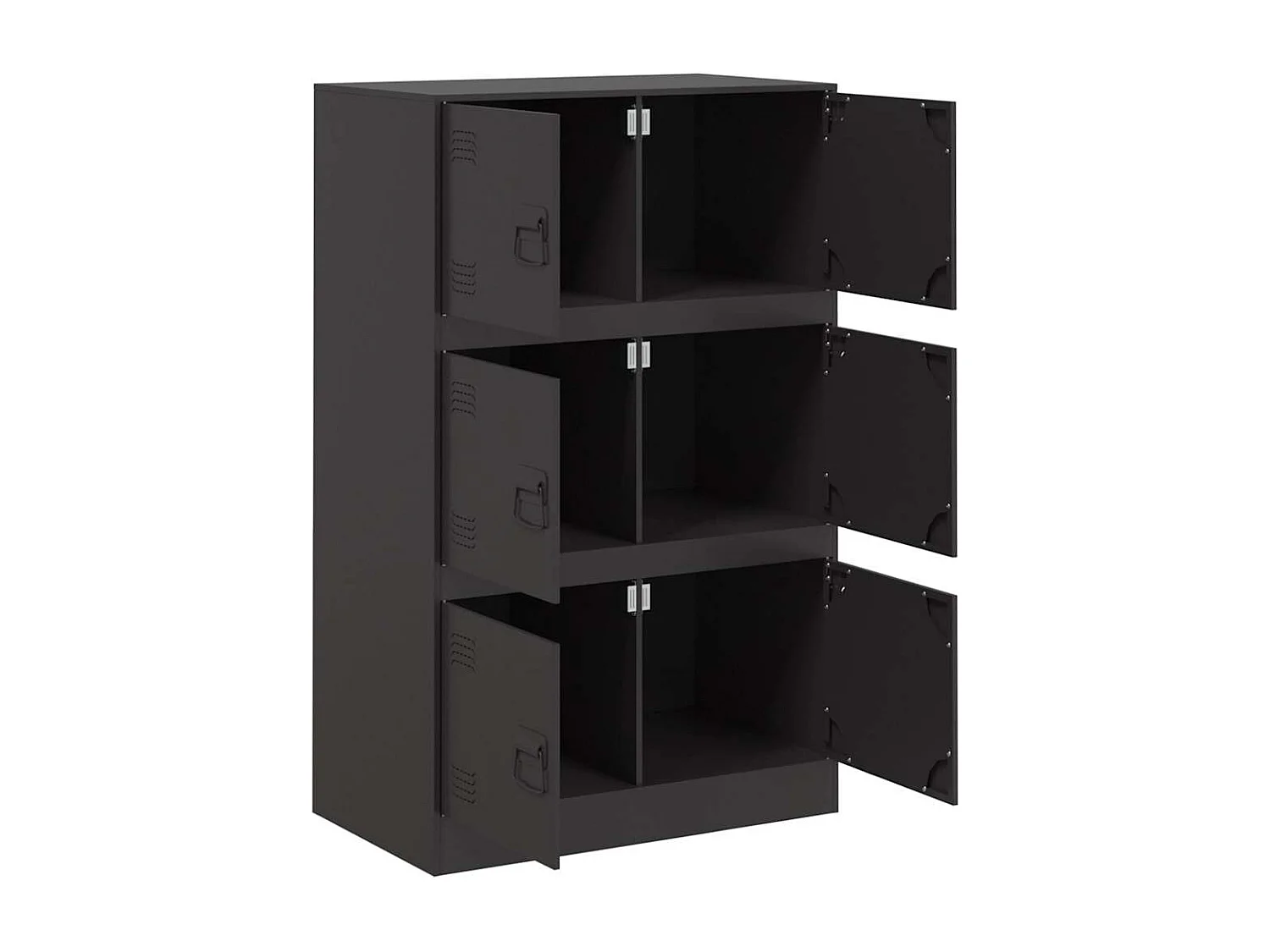 Buffet noir 67x39x107 cm acier