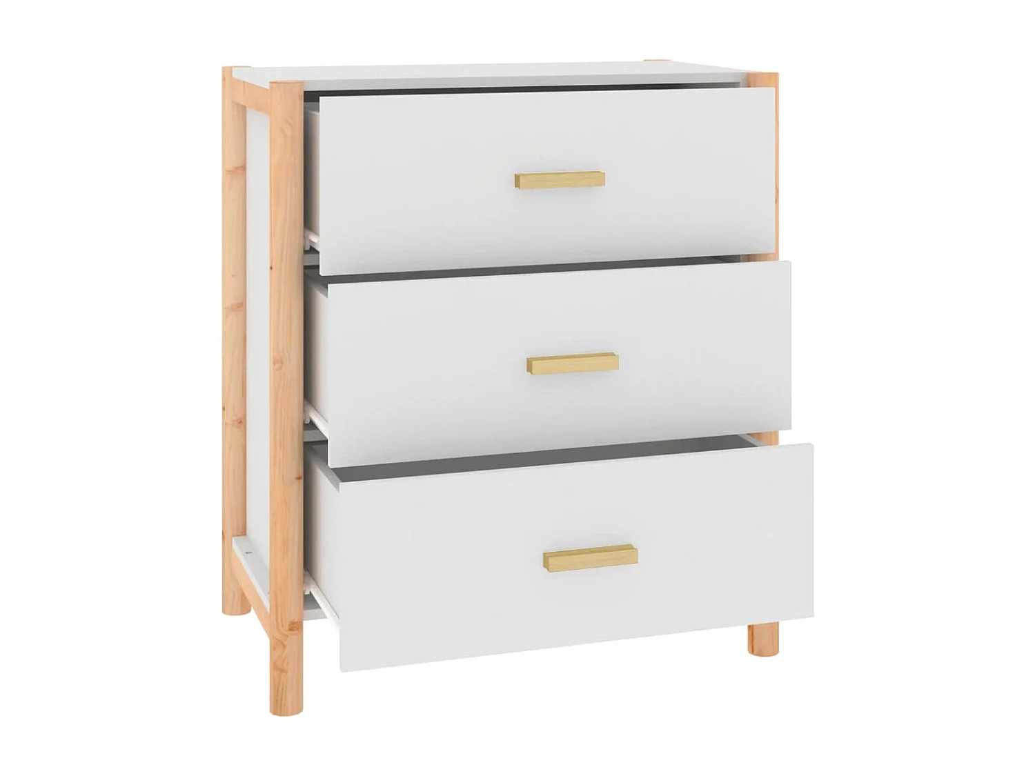 Credenza bianca 62x38x70 cm in legno ingegnerizzato