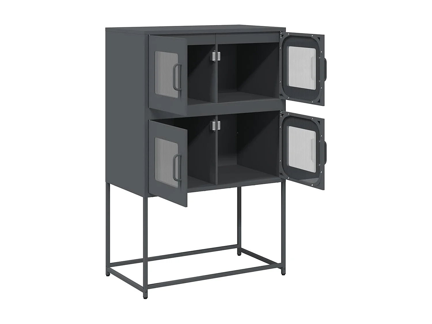 Buffet haut anthracite 68x39x107 cm acier