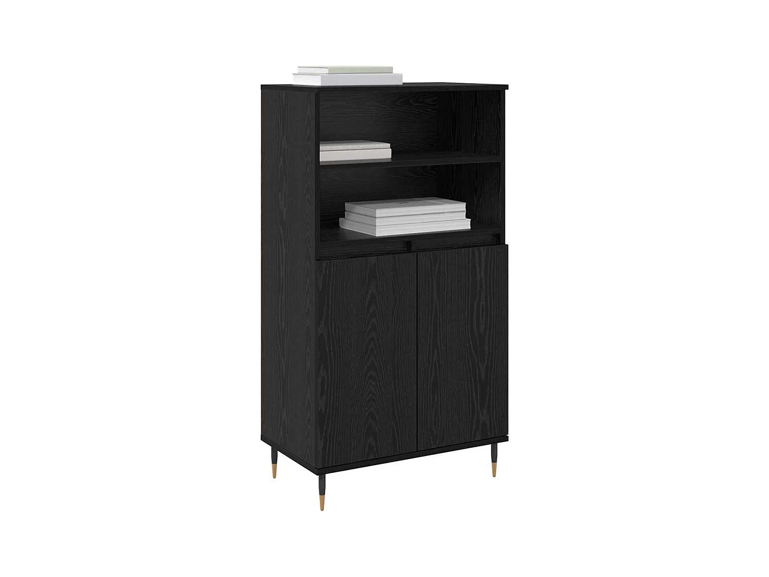 Haut Armoire Noir 60 x 36 x 110 cm Bois d'ingénierie