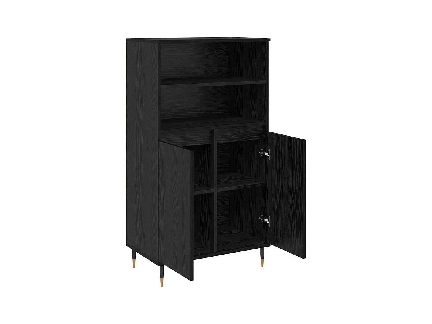 Haut Armoire Noir 60 x 36 x 110 cm Bois d'ingénierie