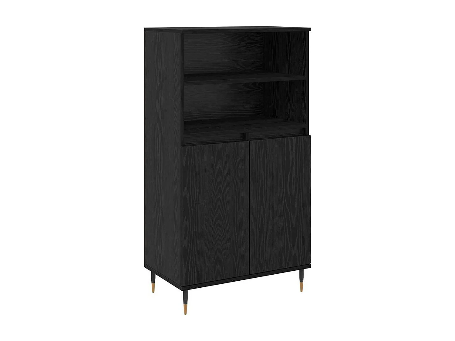 Haut Armoire Noir 60 x 36 x 110 cm Bois d'ingénierie