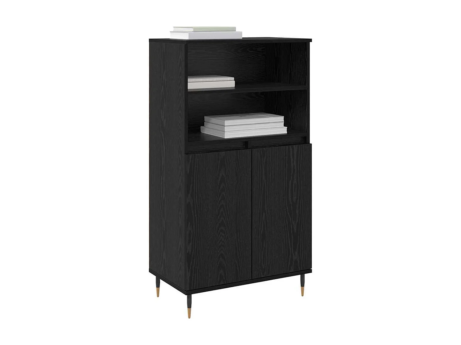 Haut Armoire Noir 60 x 36 x 110 cm Bois d'ingénierie