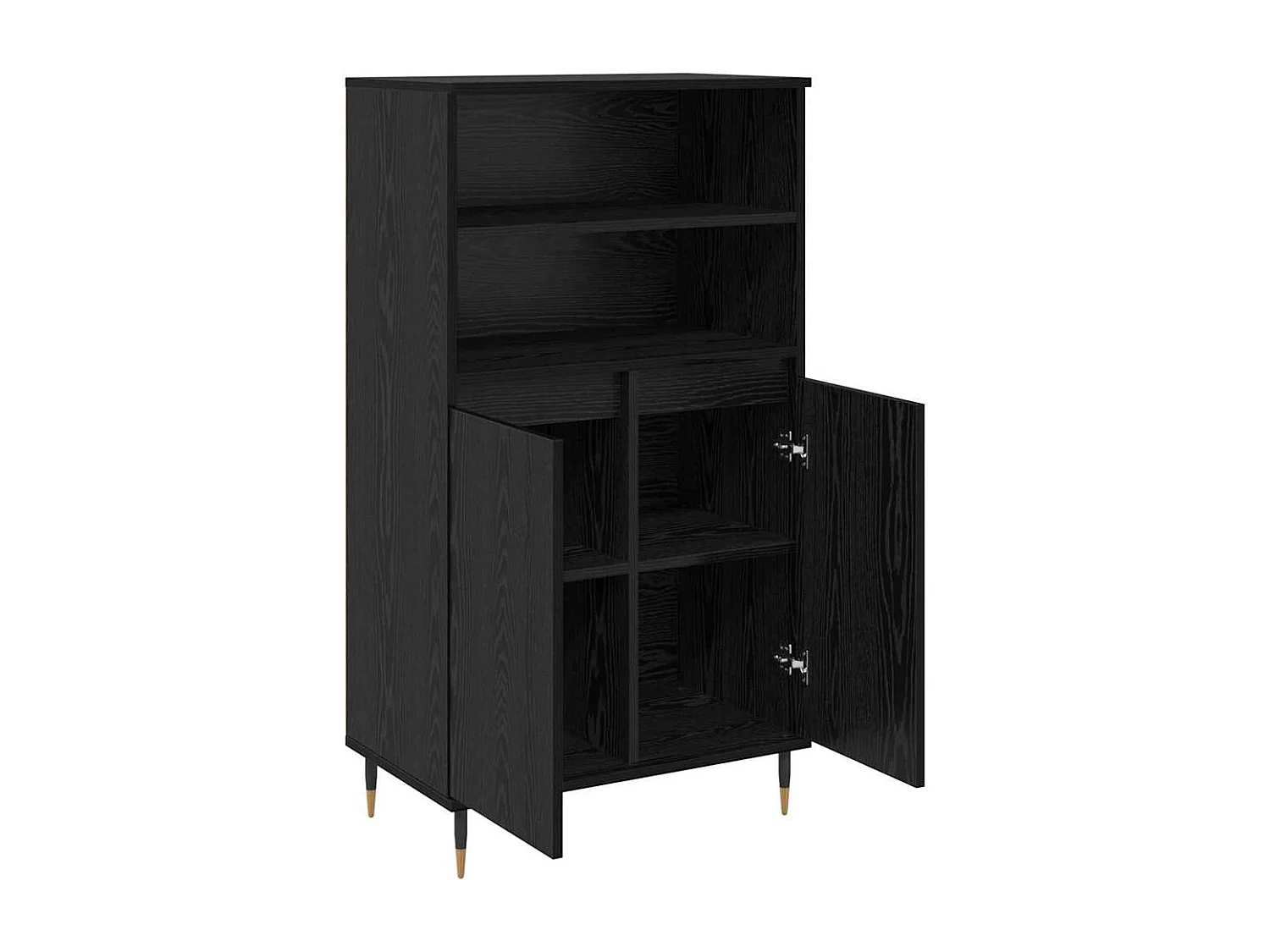 Haut Armoire Noir 60 x 36 x 110 cm Bois d'ingénierie