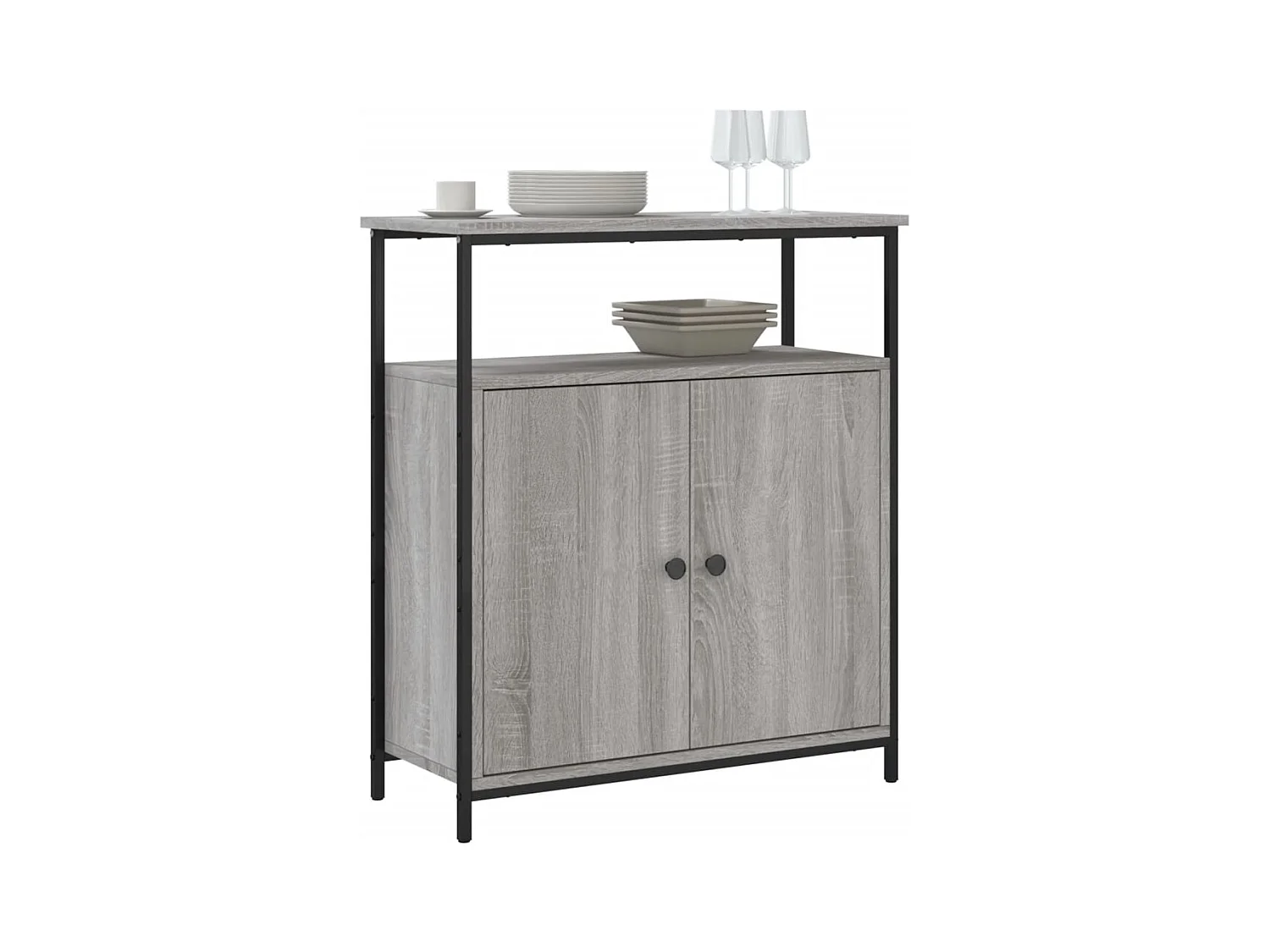 Buffet sonoma gris 70x30x80 cm bois d'ingénierie