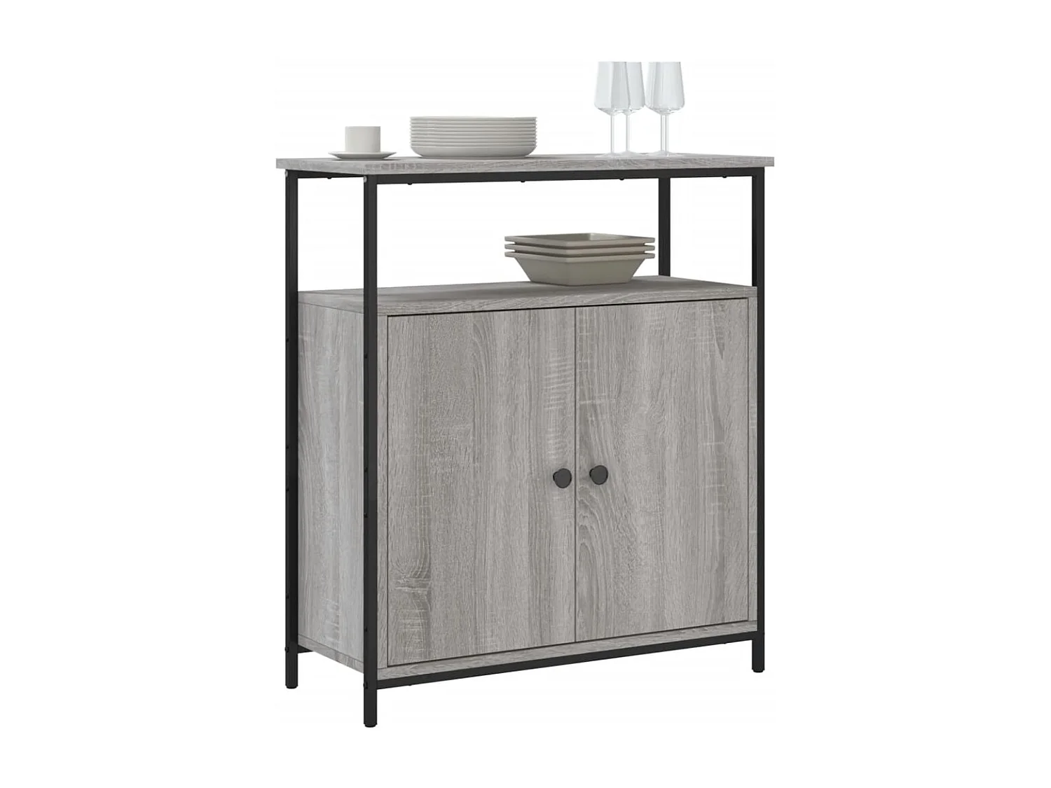 Aparador Sonoma gris 70x30x80 cm madera de ingeniería