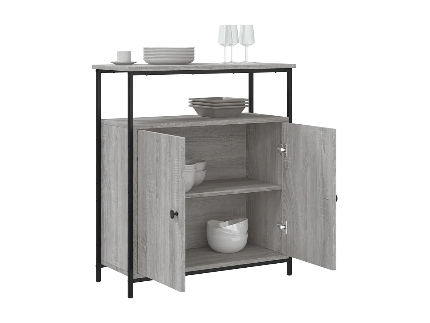 Aparador Sonoma gris 70x30x80 cm madera de ingeniería