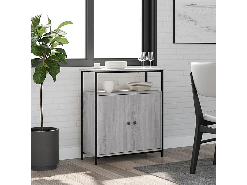 Aparador Sonoma gris 70x30x80 cm madera de ingeniería