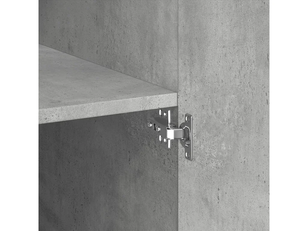 Buffet haut gris béton 80x42,5x185 cm bois d'ingénierie