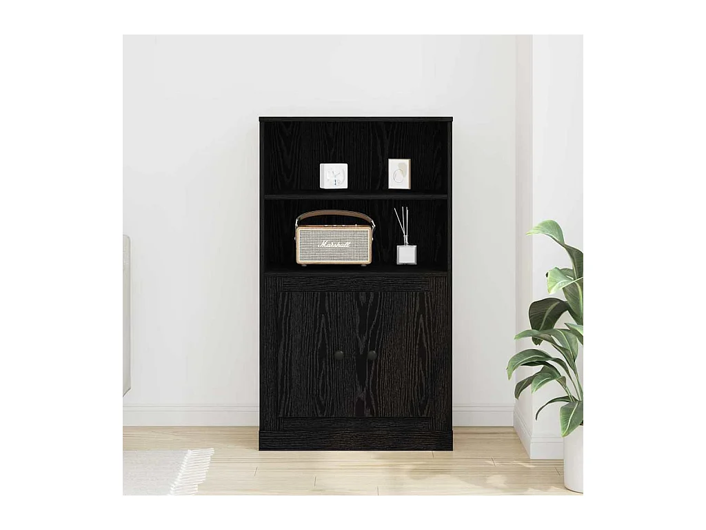 Meuble Haut Chêne Noir 60x35,5x103,5 cm Bois d'ingénierie