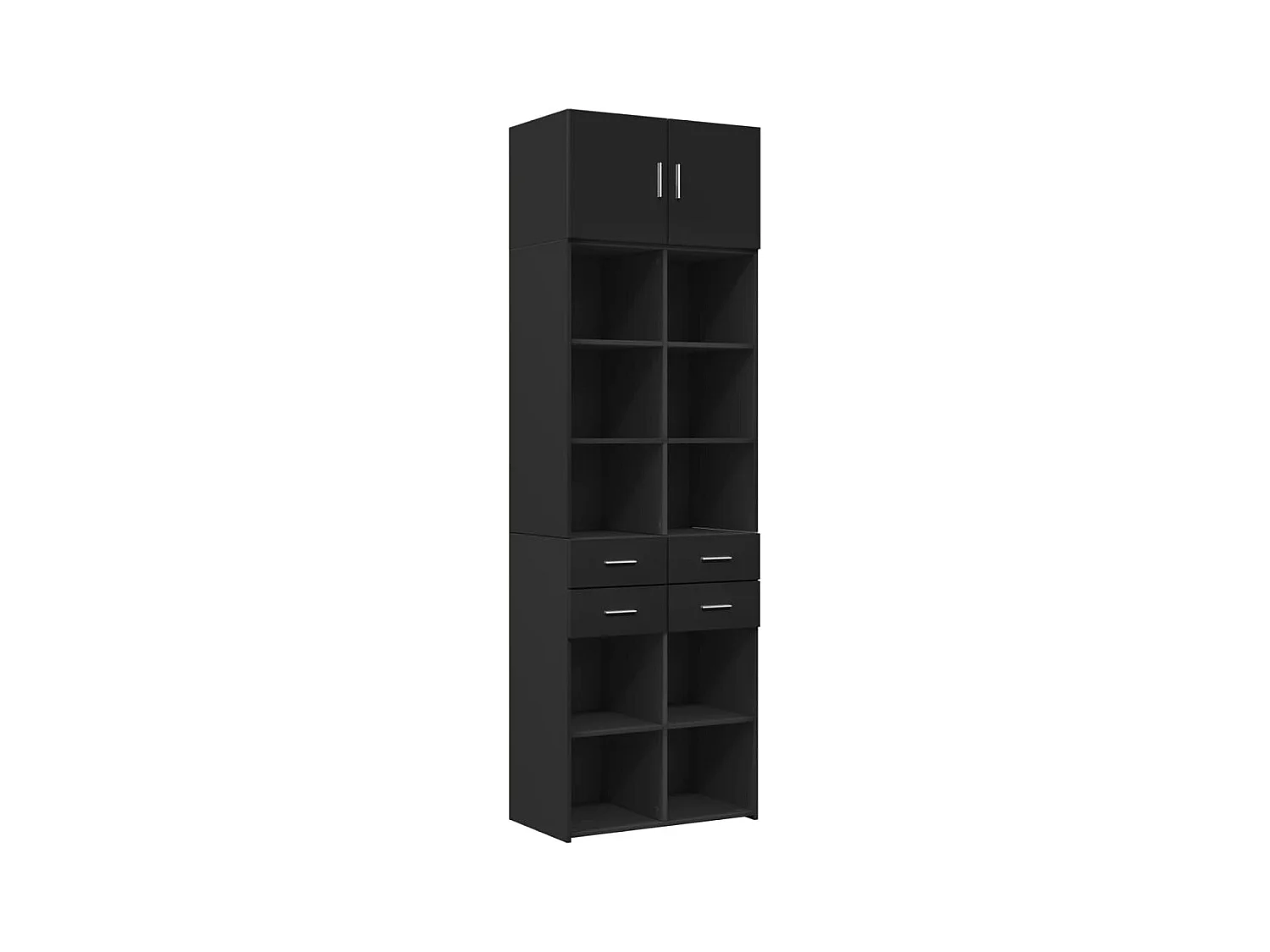 Armoire de rangement noir 70x42,5x225 cm bois d'ingénierie