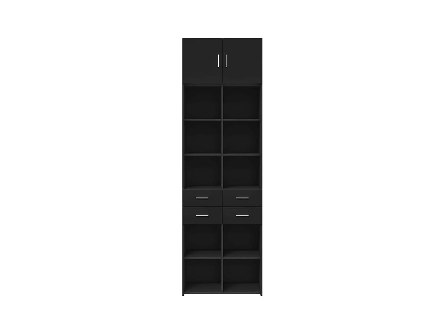 Armoire de rangement noir 70x42,5x225 cm bois d'ingénierie
