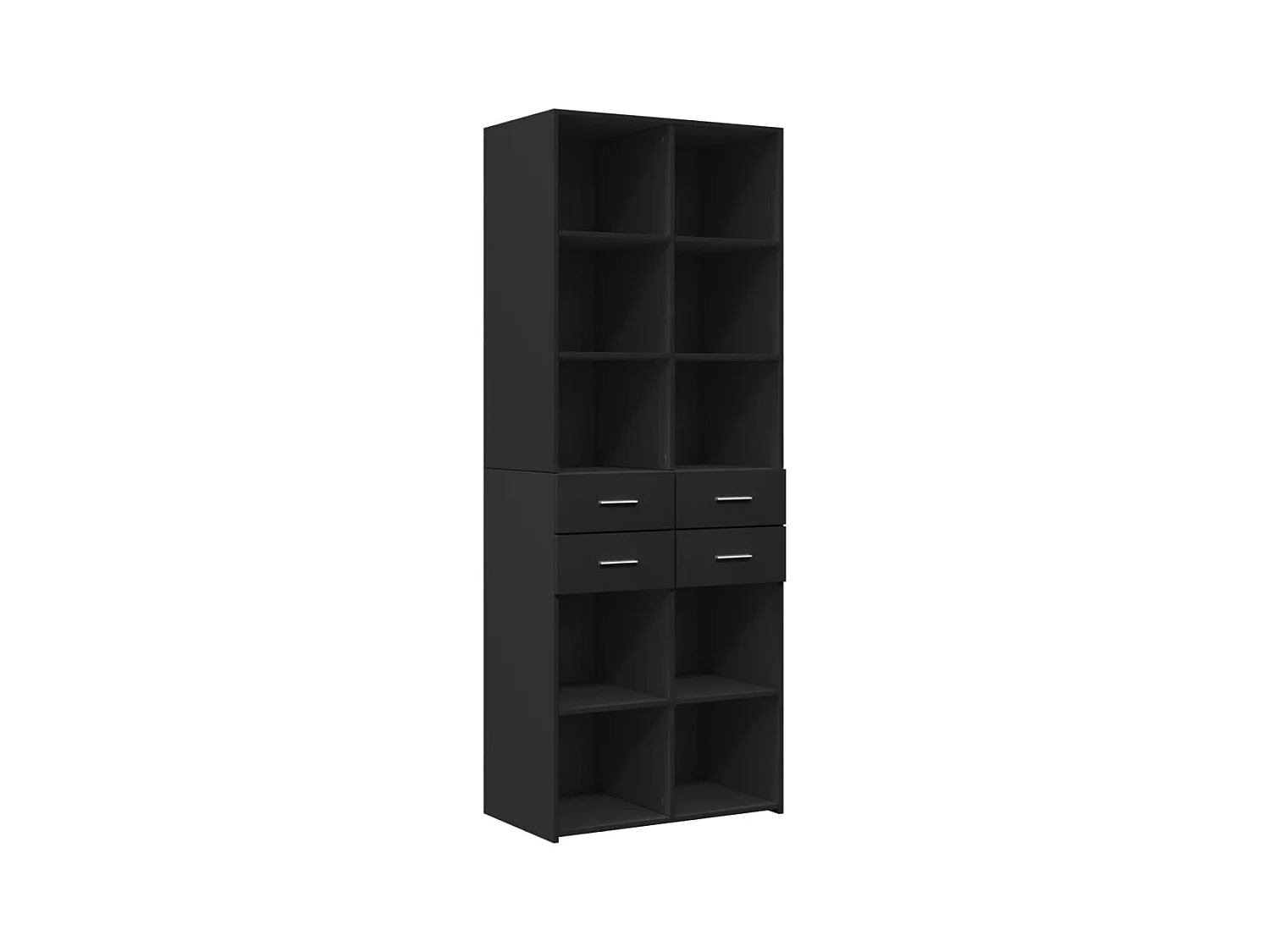 Armoire de rangement noir 70x42,5x225 cm bois d'ingénierie