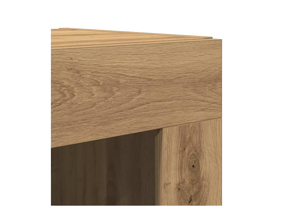 Buffet avec cabinet mural en chêne artisanal