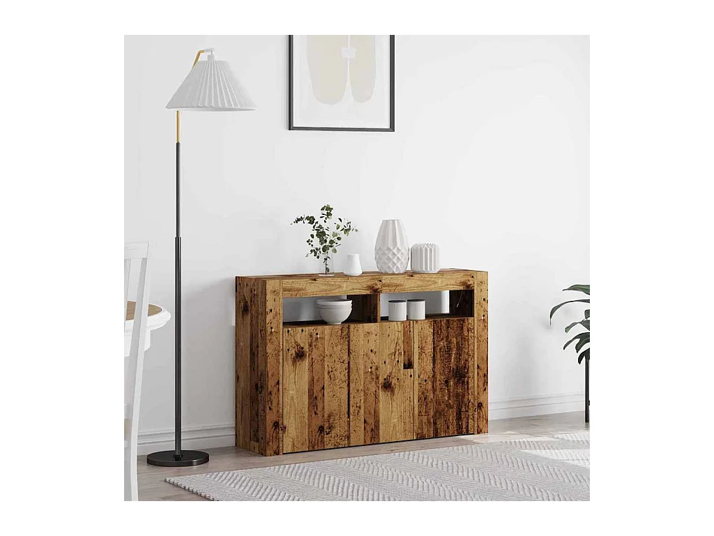 Buffet Bois ancien Bois reconstitué 116 x 30 x 75 cm Buffet