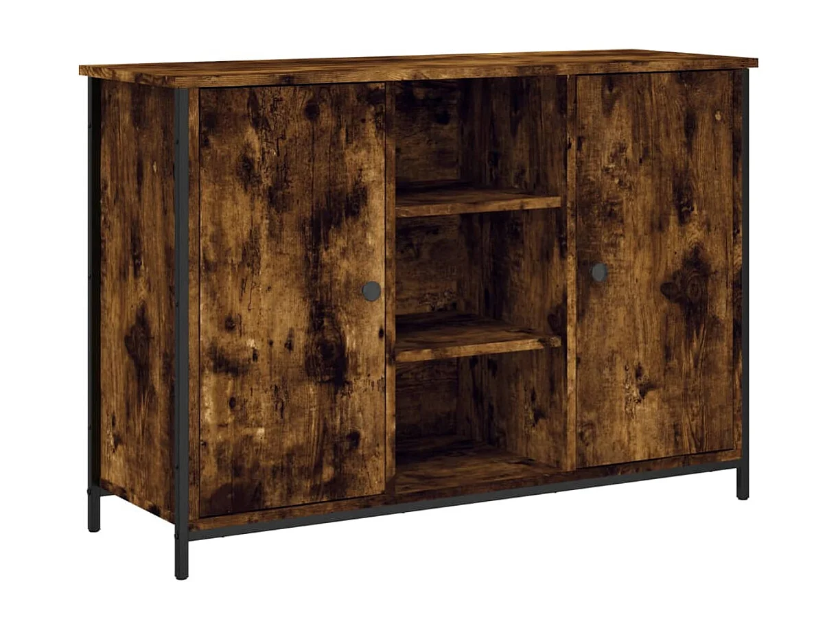 Buffet chêne fumé 100x35x70 cm bois d'ingénierie