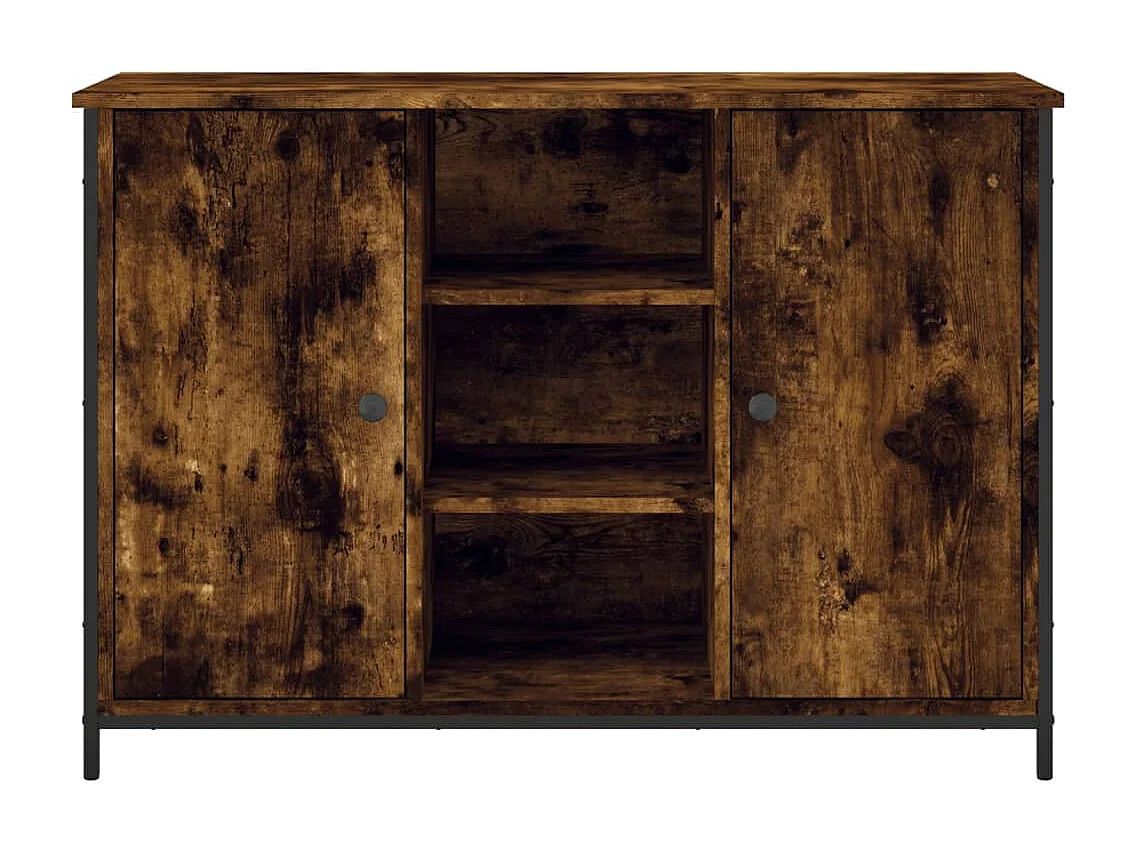 Buffet chêne fumé 100x35x70 cm bois d'ingénierie
