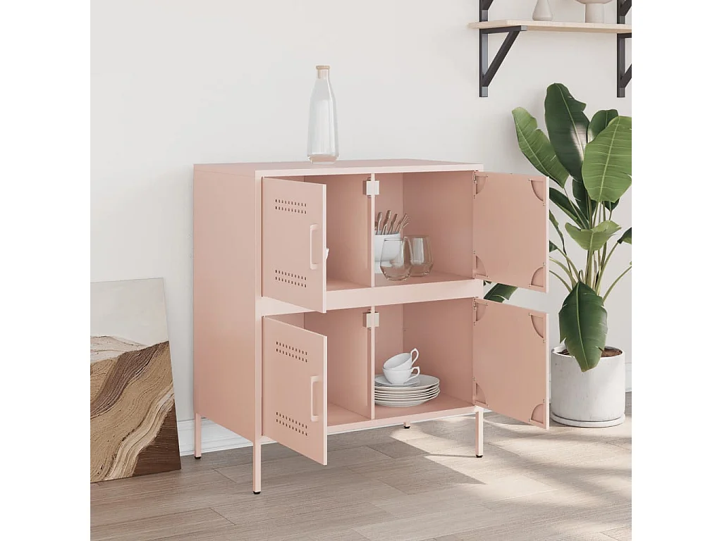 Credenza rosa 68x39x79 cm acciaio