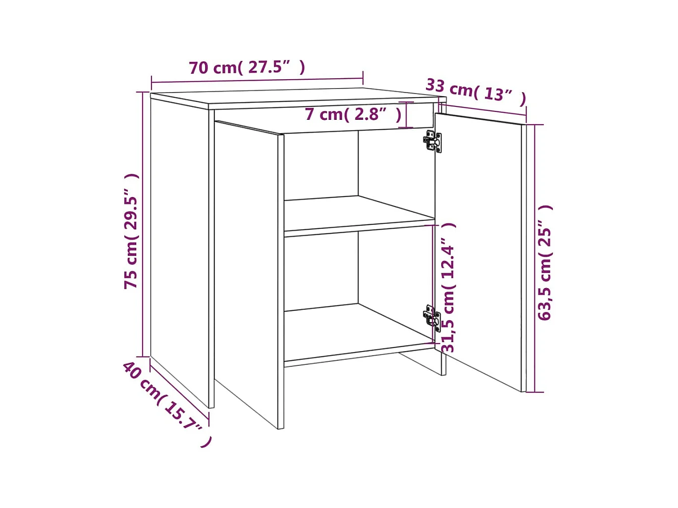 Buffets 3 pcs Chêne fumé Bois d'ingénierie