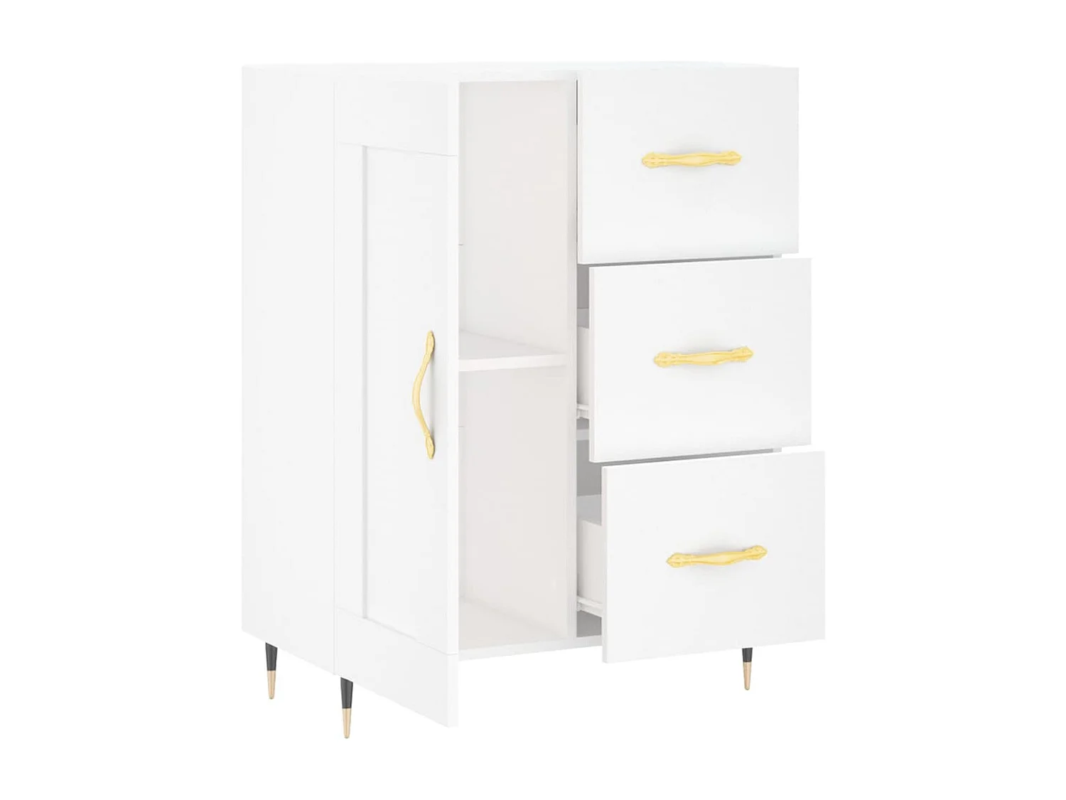 Credenza bianca 69,5x34x90 cm in legno ingegnerizzato