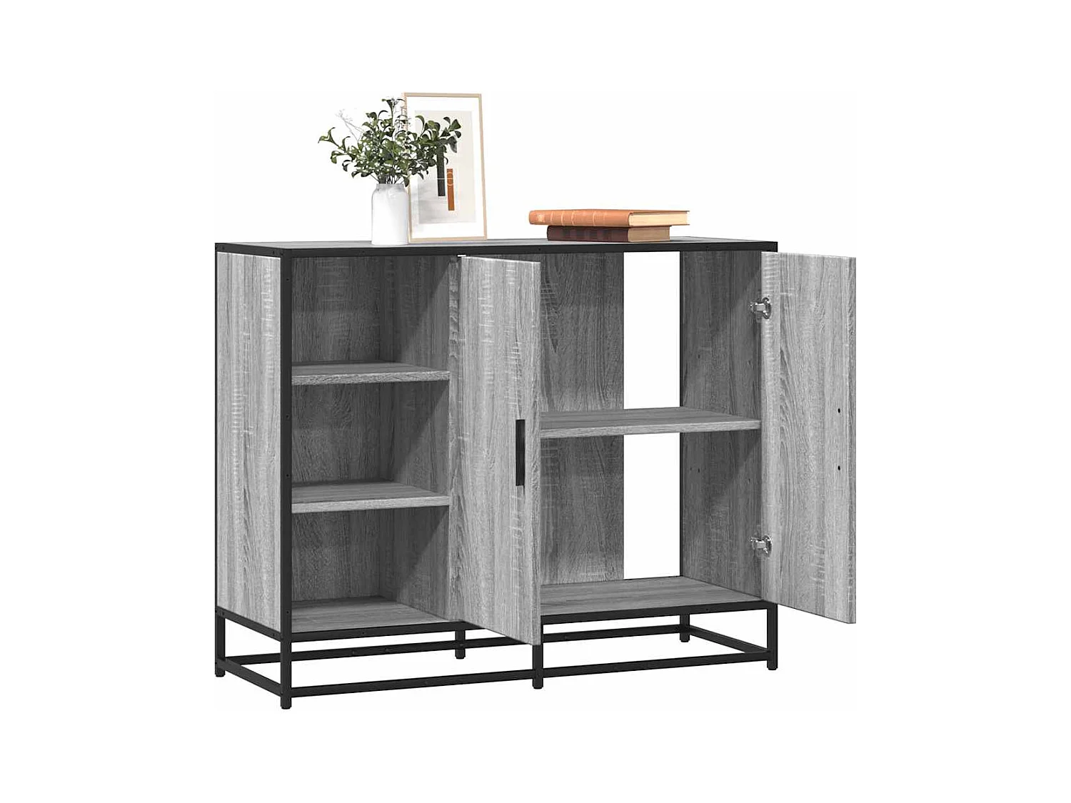 Buffet sonoma gris 92x35x76 cm bois d'ingénierie