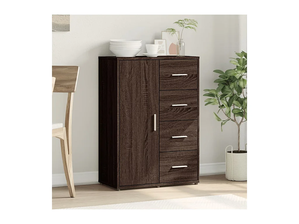 Buffet chêne marron 60x31x84 cm bois d'ingénierie